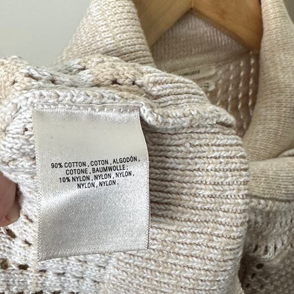 ANTHROPOLOGIE Two Pocket Sweater Coat Cream Ivory Tan Sz XS {PP30} - Picture 7 of 7